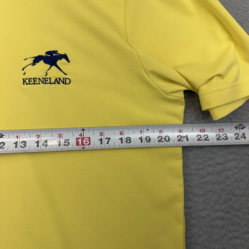 RLX Ralph Lauren Shirt Mens Small Yellow Keeneland Golf Polo Wicking Performance